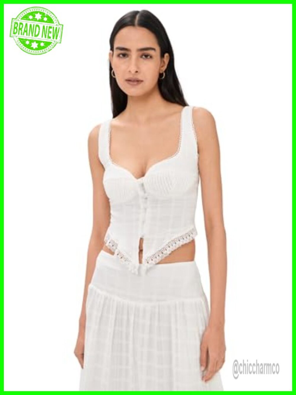 Textured Woven Sweetheart Sleeveless Tank Top with Fringe Hem